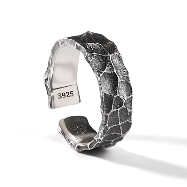 #Sprucken ring, punk-stil herrring, justerbar#