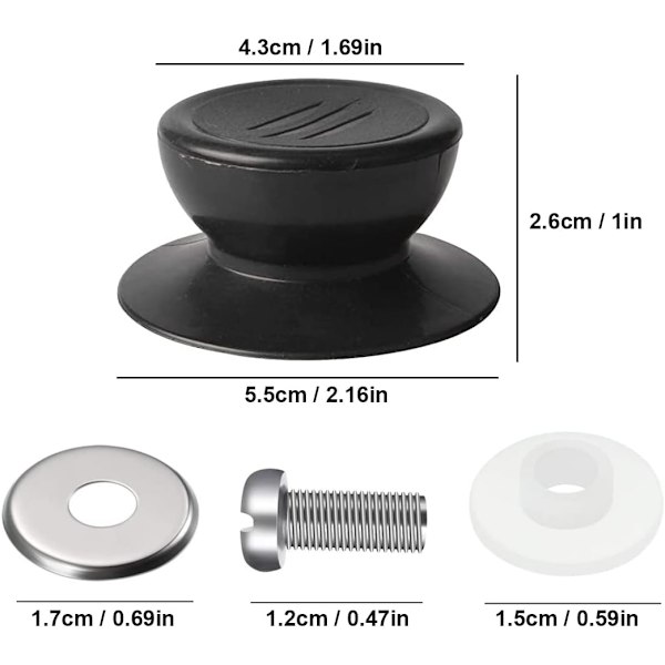 4 stk. Låg Knapper, Universal Køkken Låg Udskiftningsknap, Glas