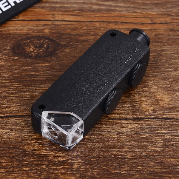 #Fickmikroskop 60-100X Zoom Bärbar Zoom LED-belyst Förstoringsglas Mini Optiskt Förstoringsglas för Observation#