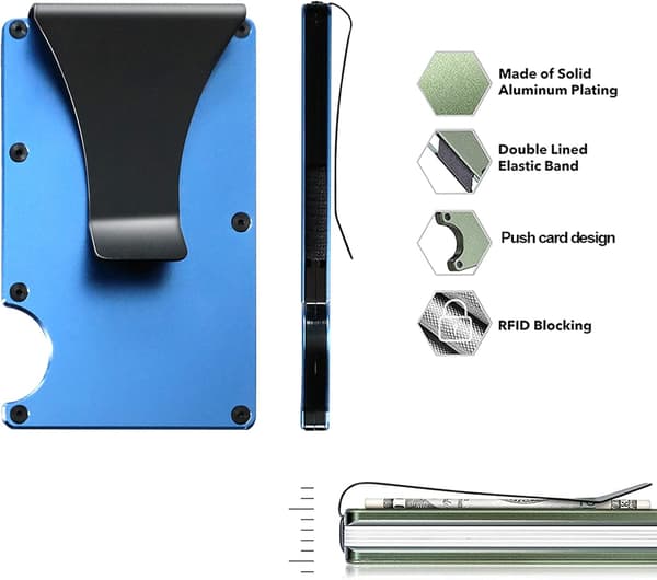 #1PC RFID kolfiber kreditkortsfodral, rött#