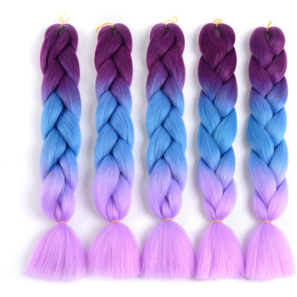 Ombre Flettehår, 24\" Ombre Jumbo Fletter, 5 stk Ombre Fletter