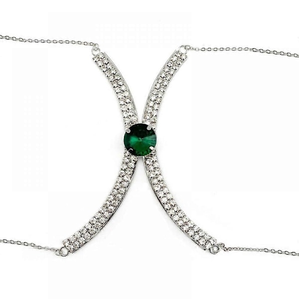 Kvinnor Rhinestone Monterad Bröstkedja Bikini Underkläder Kroppssmycken