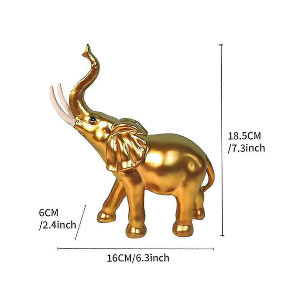 Elefant Statue Dekor Ornament Skrivebordsfigur til Udstillingsfester Indgang