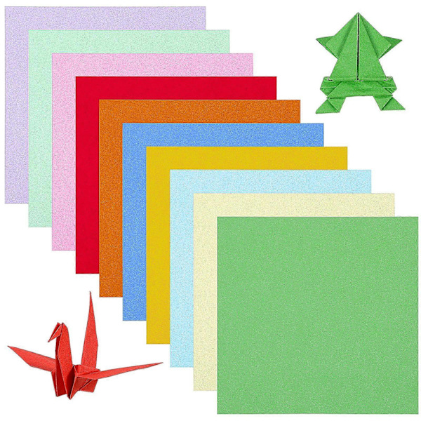 100 Ark Fargerike Firkantede Papirer Assorterte Farger Pastell Origami Papirer for Barn Voksne Nybegynnere DIY Kunst Håndverk