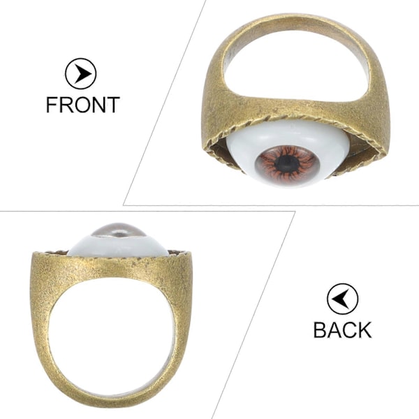 Legeringsring Overdrevet Øje Designet Fingerring Vintage Ring Punk Stil Fingersmykker Brun