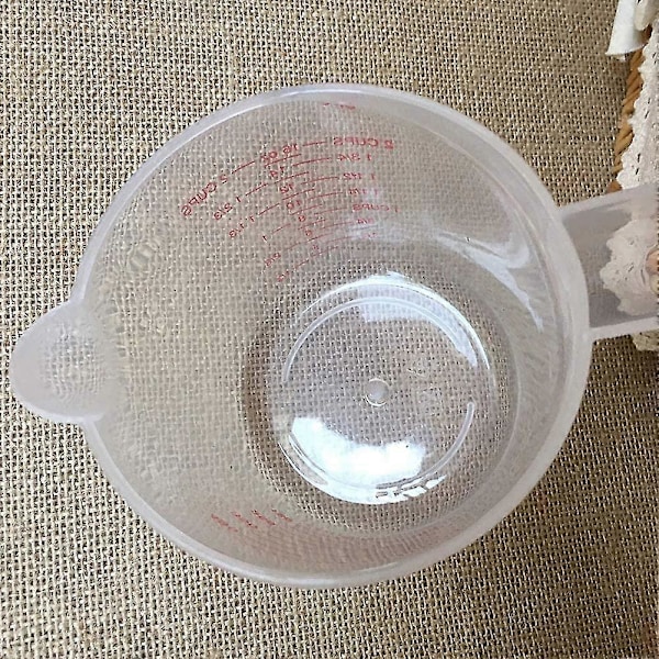 Mittakannu Muovinen Mittakuppi Asteikolla Kahva Läpinäkyvät Mittakupit Pinottava Säiliö Nesteille Kuiville Aineille (250ml) 1kpl