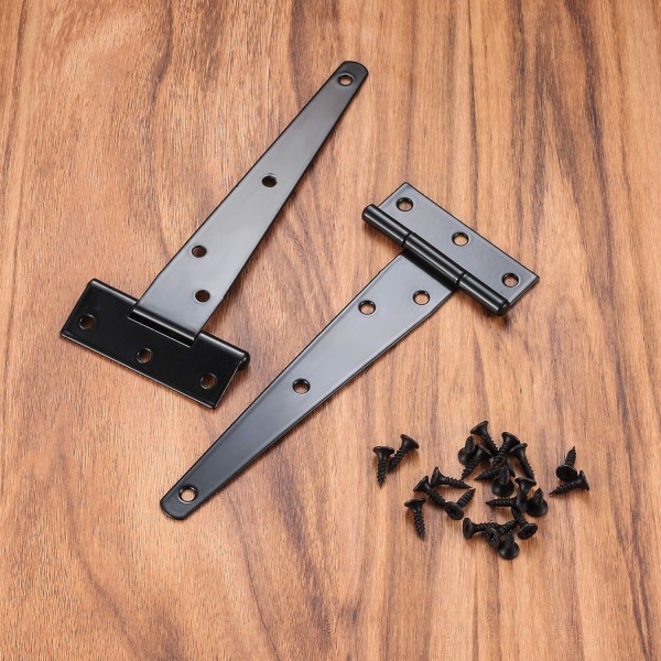 Set of 2 T-Hinges, Black Barn Door Hinge, Door Hinges, Stainless