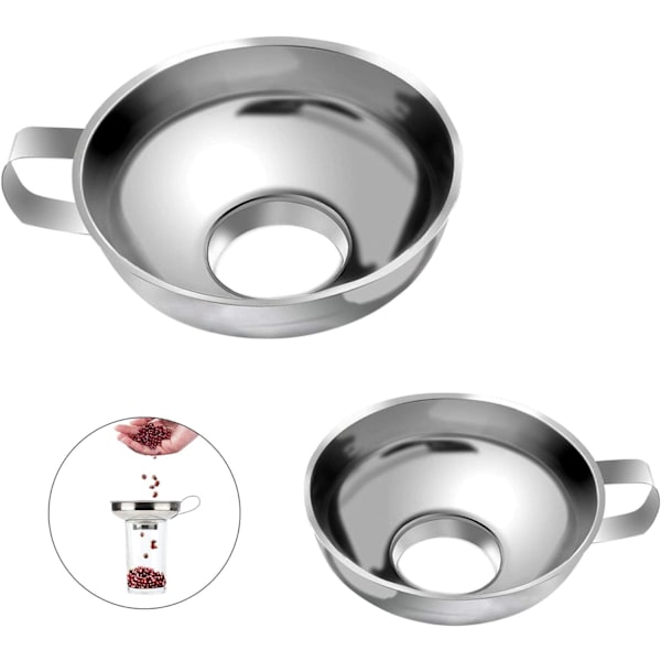 Rostfritt Stål Marmeladtratt 2-pack Kökskonserverings-tratt för Trans