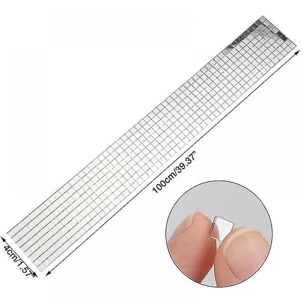 1464 Stykker Mini Firkantet Glas Selvklæbende Dekorativt Håndværk DIY Tilbehør Spejle Mosaikfliser 5mm X 5mm, Sølv