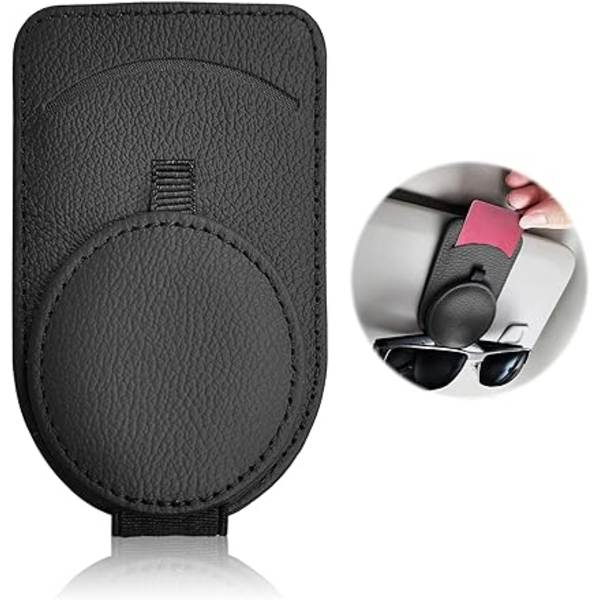 #Bilsolglashållare Universal Bilsolvisir Solglasögonhållare Bilsolvisir Solglasögonhållare Clip Läderglasögonhängare Clip Bilsolglasfodral#