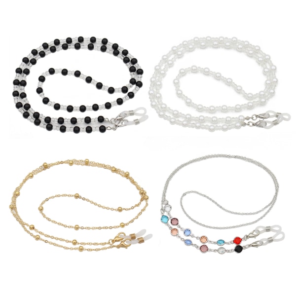 4 Pieces Glasses Chains Sunglasses Lanyard with Pearl Stylish Gl