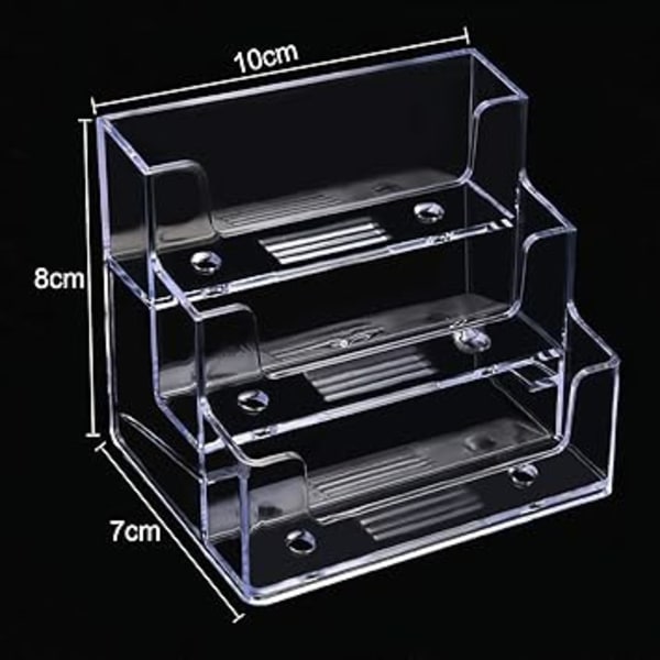 2 Pak Visitkort Holder 3 Trins Plast Kort Stativ Organizer