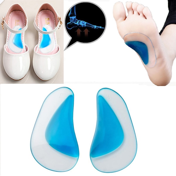 #2 Par Ortopædiske Indlægssåler Silikon Gel Pad Hvælving Ortopædisk Indlægssål Flade Fødder (Blå)#
