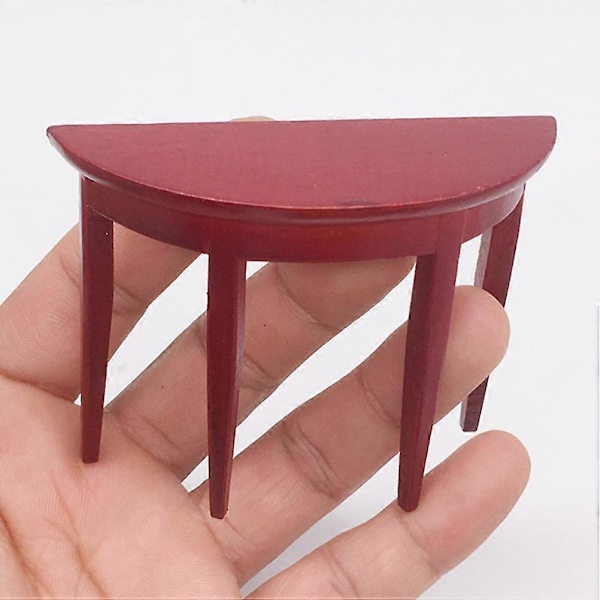 Mini Hus Halvcirkelbord Model Miniature Mini Træmøbler Skrivebord Bord