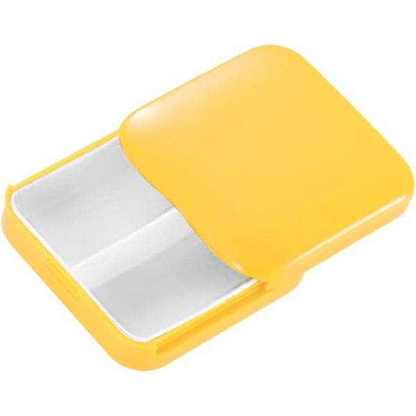 Gul pillerlåda, bärbar pillerlåda, mini plastpillerlåda, piller