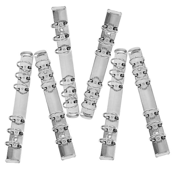 6 stk. Metal Løsblad Bindere DIY Binderringe Løsblad Binderclips Kontorartikler