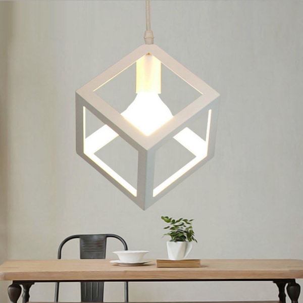 *Modern industrial chandelier E27, square cube, iron metal ceiling*