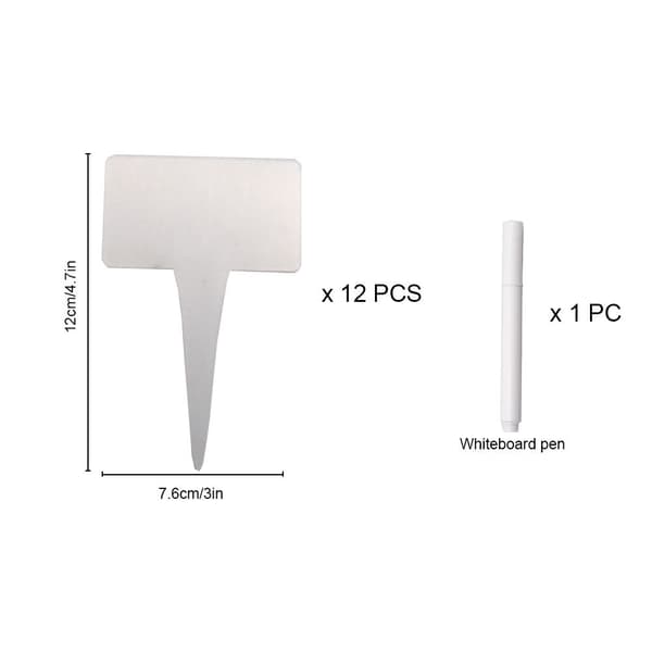 #Set med 12 planteringsmärken - rektangulära, plastmärken, miniatyr#