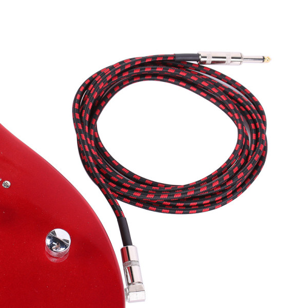 /#/Kabel, 3 m instrumentkabel, 6,35 mm jack, (3 cm), til elguitar, elbas eller keyboardinstrumenter/#/