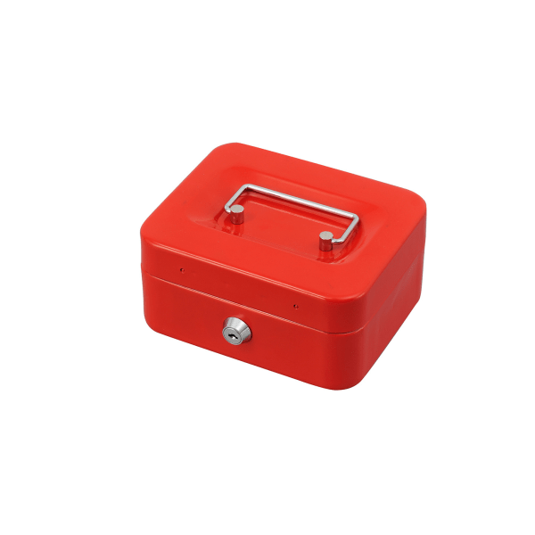 Small Cash Box with Lock and Slot - Metal Coin Bank Piggy Bank f