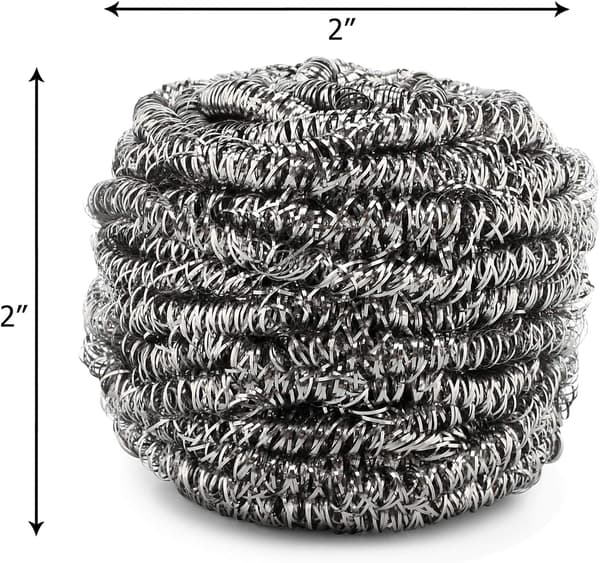12-pack rostfria skurplattor från Scrub It – Stålullssvamp
