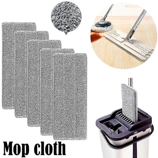 Ersättningsrengöringspads, 5 st Golvmoppdynor Huvud Platt Mikrofiber Refill Duk Spraymoppar Moppar Tvättbar Dukmatta Torr Eller Våt För Hemmakontor Hardw