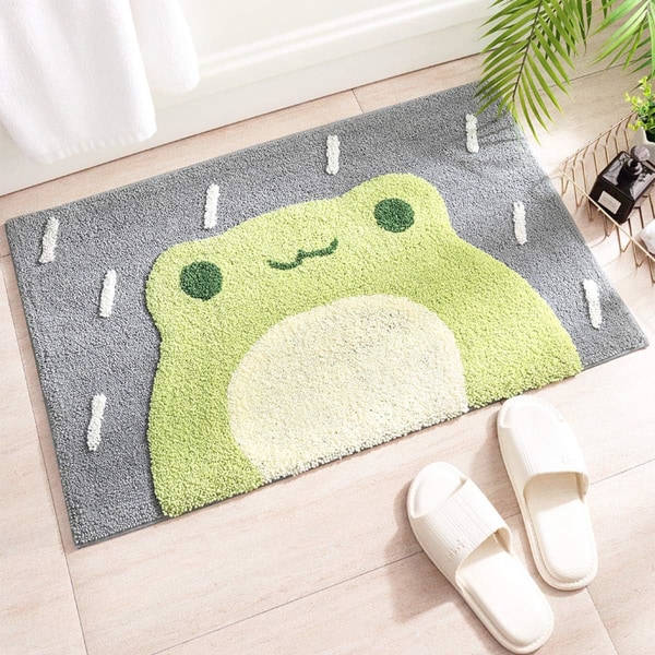 #Piirretty kylpyhuoneen lattiamatto, 45*65cm, sammakko#