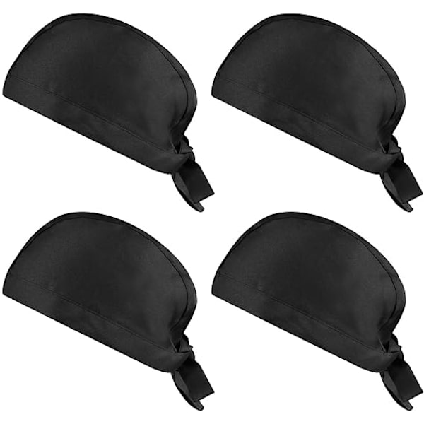 Set med 4 st kockmössor, justerbar polycotton kockbandana, kockmössa