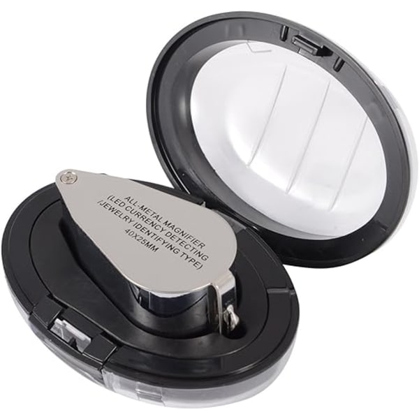 40X Kultaseppien Luppi Metalli Taittuva Luppi UV LED-Valolla