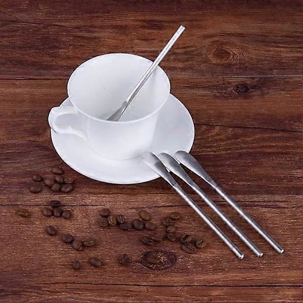 Kafferørepinde Espressoskeer SUS304 Rustfrit Stål Kafferørepinde 16*1,3CM sølv Teske, Sæt med 4