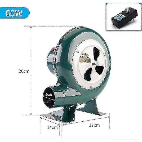 220v Elektrisk Smedje Esse Blæser - Med Regulator - Grill Pejs Ventilator - Centrifugal Grill Blæser, 60w (FPK11)