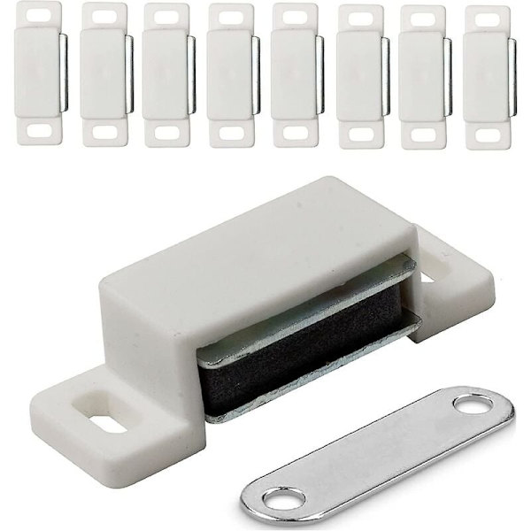 10 stk Magnetiske Lukker for Møbler - Hvit, Dører, Skap