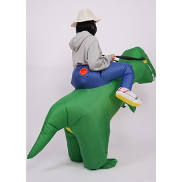 Dinosaur Oppustelig Kostume - Raptor Oppustelig Kostume - Premium