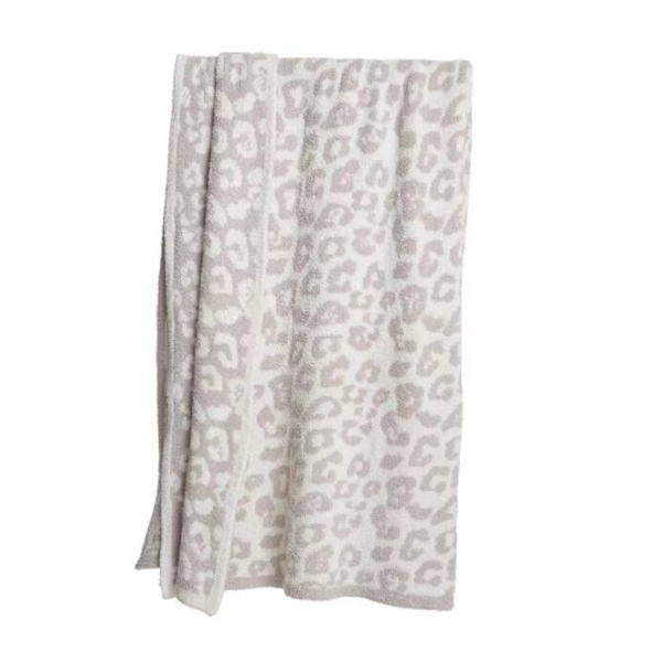 *Uld tæppe strikket tæppe plus fløjl strikket jacquard tæppe leopard tæppe*