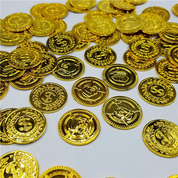 100 Stykker Børne Pirat Guld Mønter Falsk Skattekiste Mønter - Fan