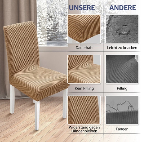Tuolinpäällinen 4-osainen, universaali, sopii juhliin, häihin, mukava