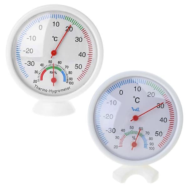 Klockformad Termometer Hygrometer Temperatur Luftfuktighetsmätare Inomhus Utomhus