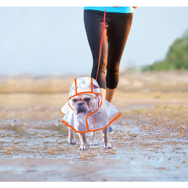 Vattentät och Vindtät Poncho för Hund och Valp Storlek S (orange)