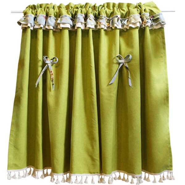 #Grønt lille gardin halvt gardin køkkengardin (148*75 cm)#