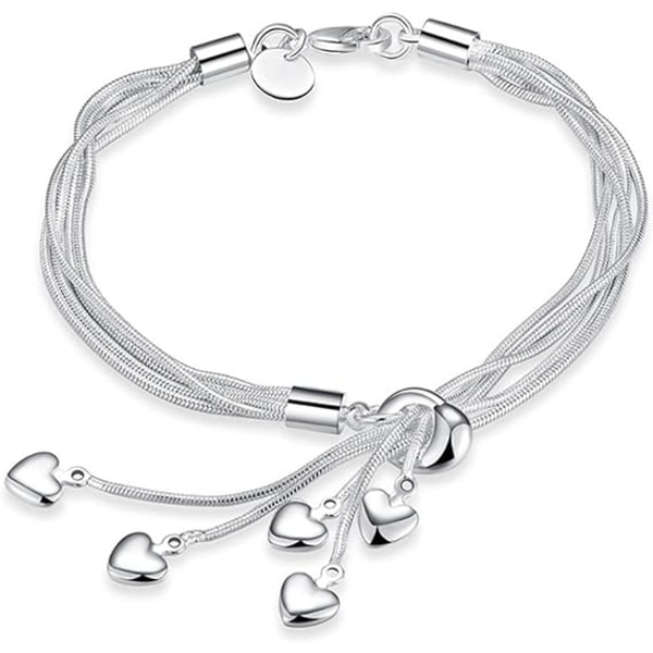 #Armband i Sterling Silver för Kvinnor Vännskap Silverarmband Ch#