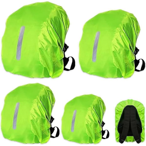 Reflekterande Ryggsäcksöverdrag, 4-pack Skolryggsäck Regnskydd Vattentätt Ryggsäcksöverdrag för Vandring Camping Turism Cykling, Storlek M (Lämplig för 30-40