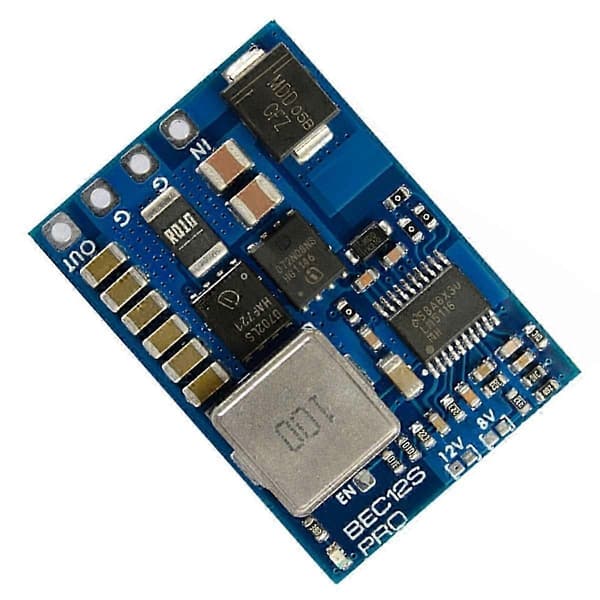 For BEC12S-PRO Modul 9-55V til 5V/8V/12V-5A Overstrømsbeskyttelse Selvgendannelse til RC Fly FP