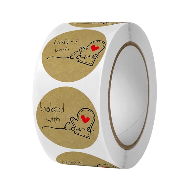 *2500 Kraft Handmade With Love Stickers,baking Sticker Label Roll,self-adhesive Label For Gifts,wedding Gift Label Stickers*