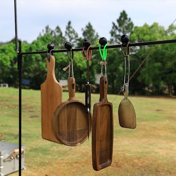 50 st Elastisk Bollspännare, Presenningsspännare för Paviljong, Camping, Tältlinor, Förlängningssele för Gardiner, 15 cm (Svart)