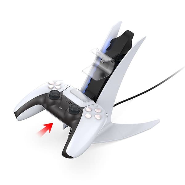 #Lader for 2 PS5-kontrollere samtidig#