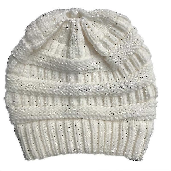Dame Cap Hat Varmt Hestehale Hæklet Strikket Beanie Hat
