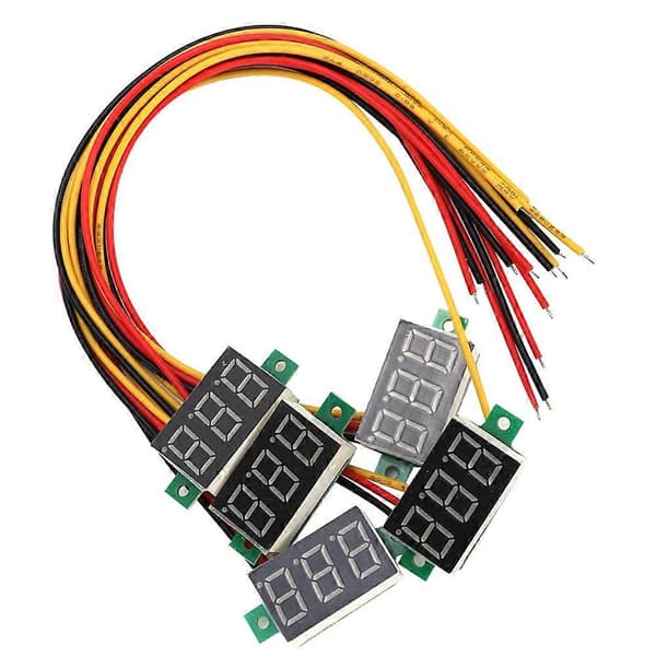 5 stk. Blå 0,36 tommer Digitalt Display DC Voltmeter Tre Tråders LED Voltmeter Spenningsmonitor