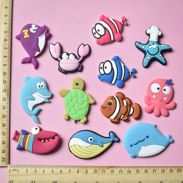 #12-pack of cartoon sea animal refrigerator magnets#