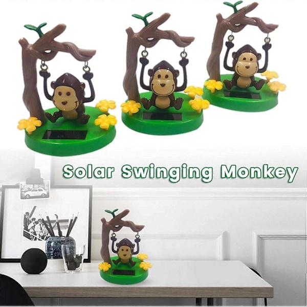 Soldrevet Dansende Dyr Bobblehead Gyngende Abe Svingende Ani