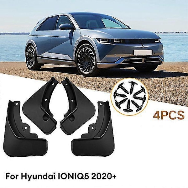 4 stk./sæt Stænkskærme Mudderklapper til Hyundai Ioniq 5 2020+ Sort Plast Stænkskærme Skærm